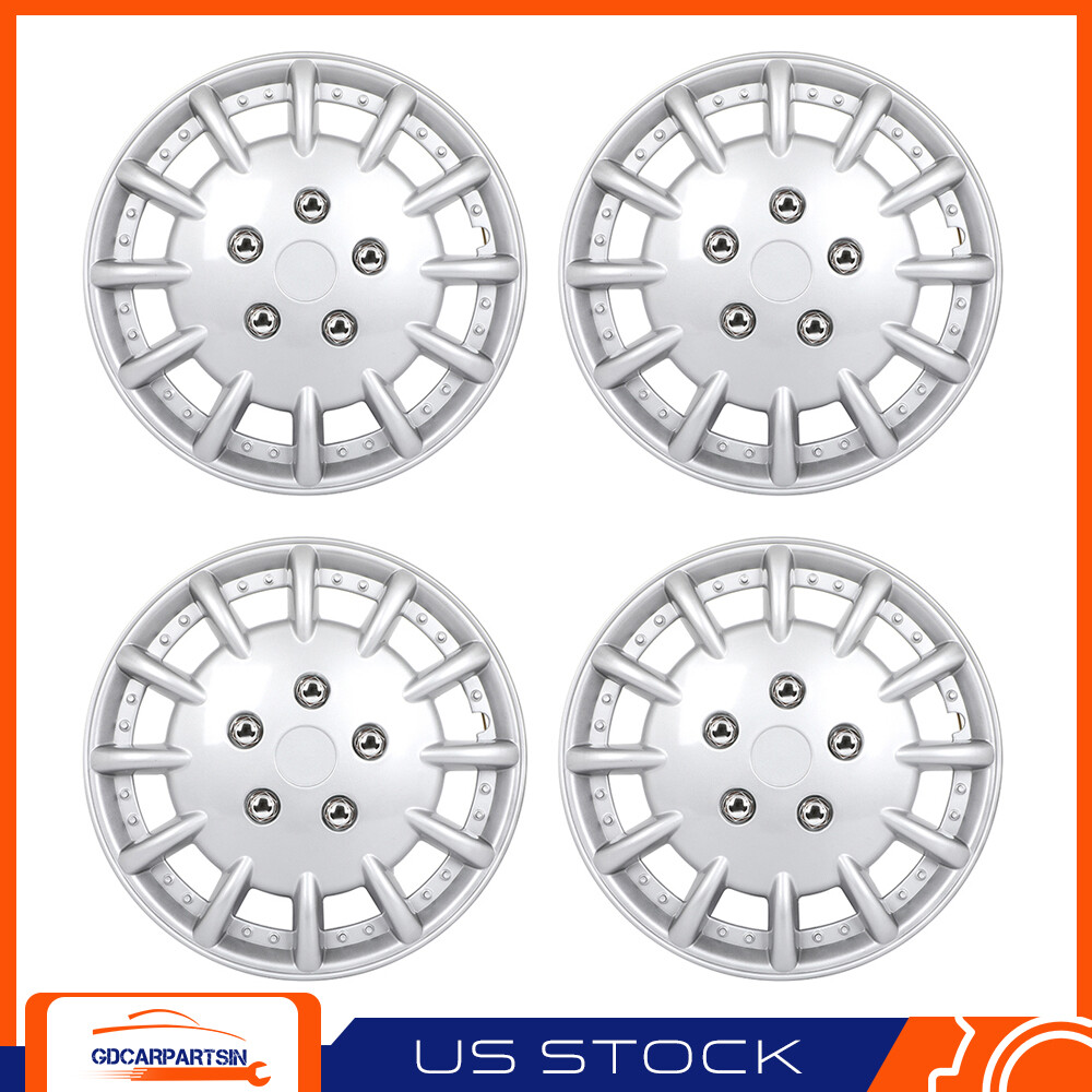 13-inch Set of 4 Snap-On Full Rim Hub Caps for R13 Tires & Wheels