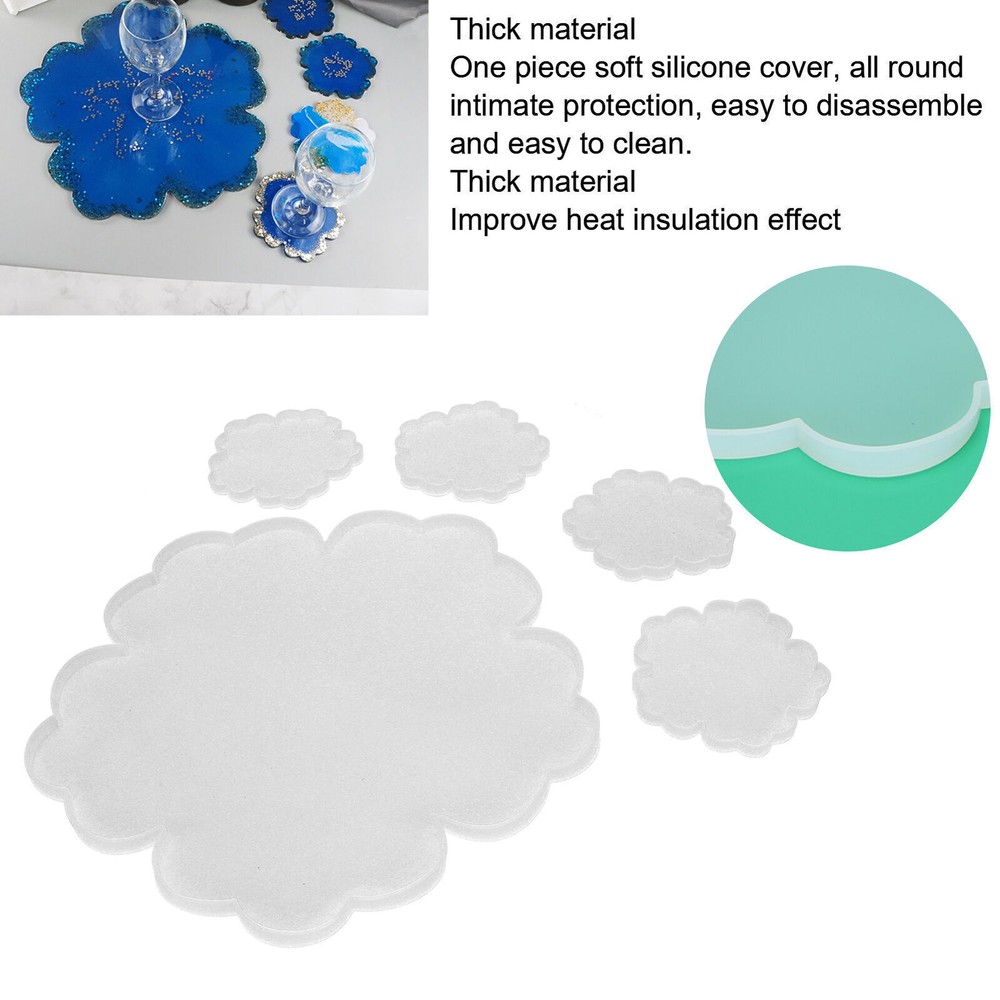 Flower Coaster Resin Molds Pieces Coaster Silicone Resin Molds Set for Home