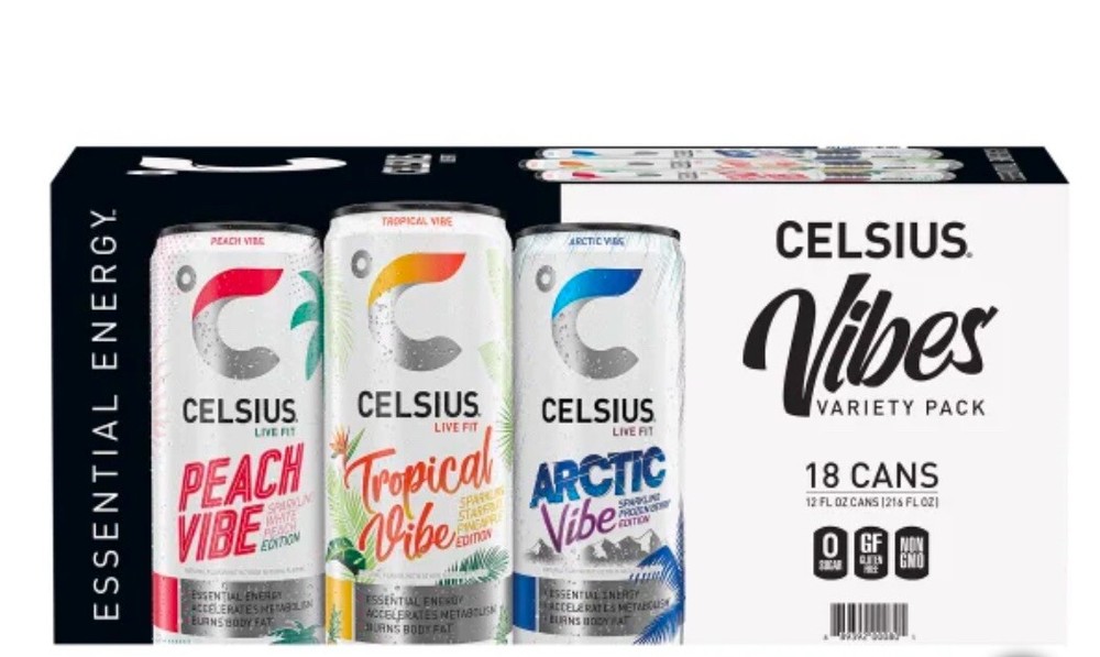 18 CELSIUS Sparkling Vibe Variety Pack, Functional Essential Energy Drink