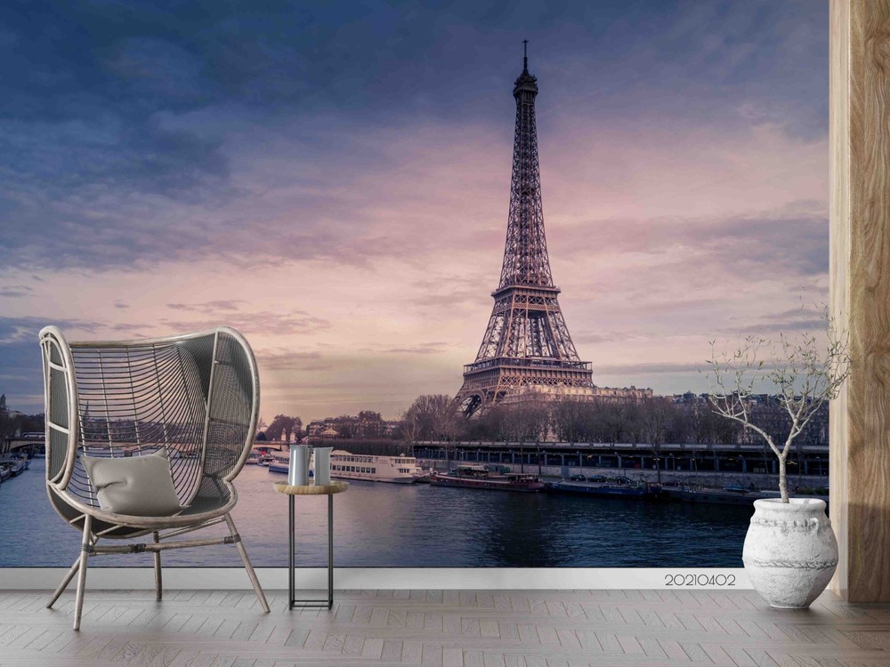 3D Paris Eiffel Tower Landscape Wall Murals Wallpaper Murals Wall Sticker
