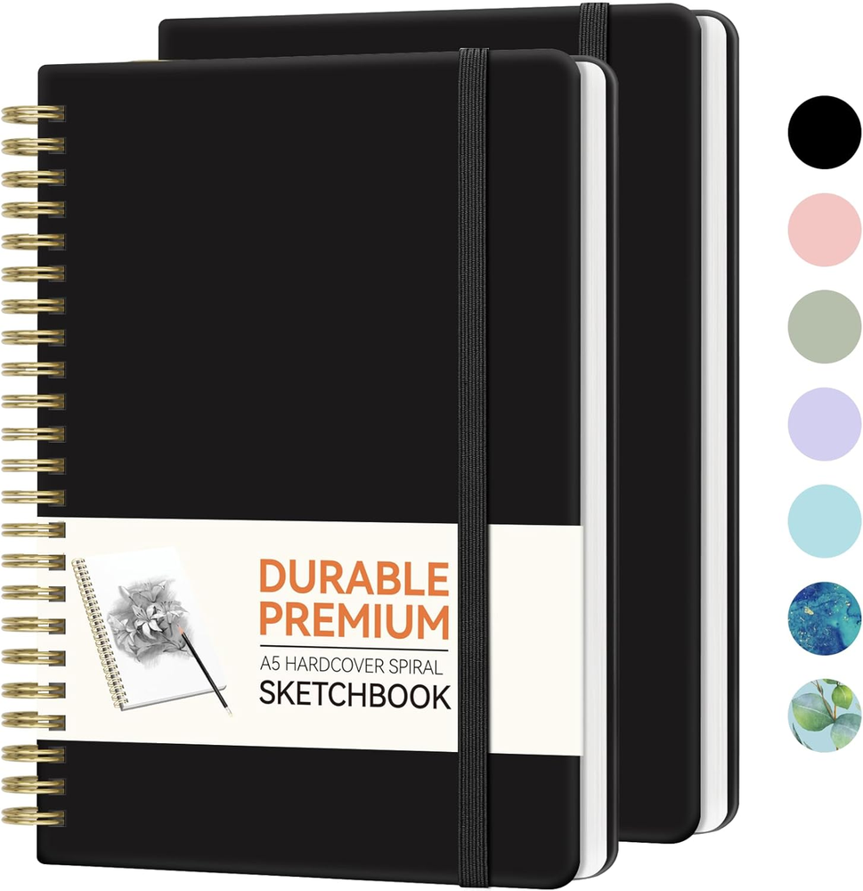 2Pcs Blank Spiral Notebook,8