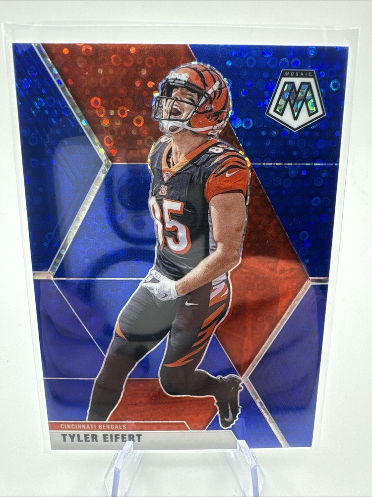 2020 Panini Mosaic - No Huddle Blue Prizm #50 Tyler Eifert /75