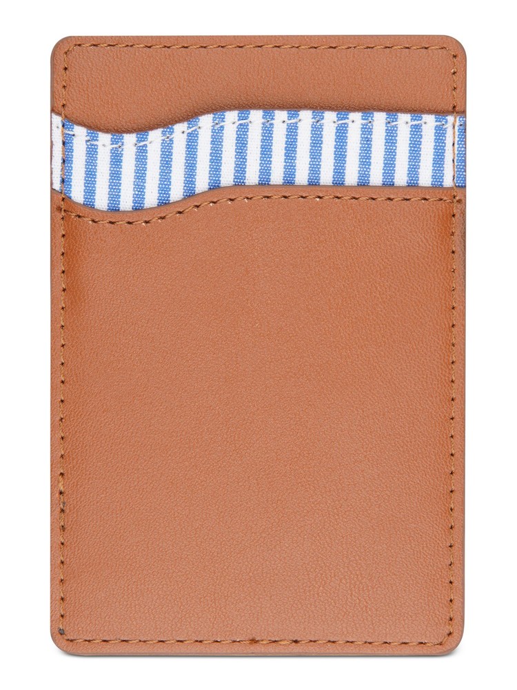 Custom Brown Striped Men's Adhesive Phone Wallet