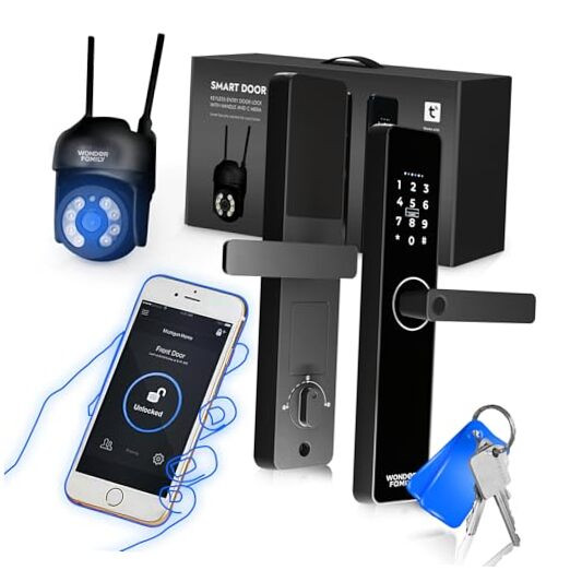 Smart WiFi Camera Mortise Lock with Keyless Entry & Installation Kit