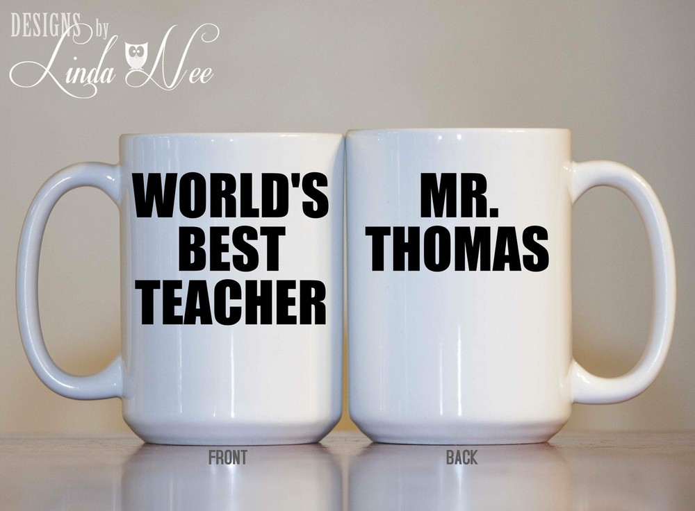Worlds Best Teacher Coffee Mug Personalized Gift For Teacher Teacher Mug Teacher