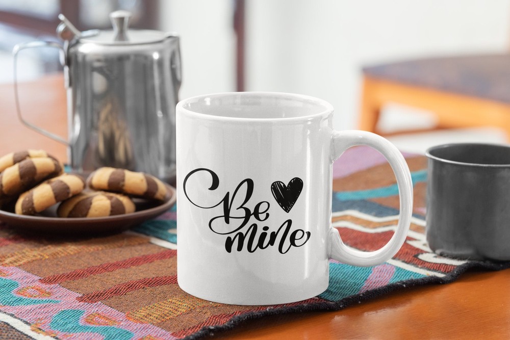 Funny Be Mine Valentine White Coffee Mug for Couples Gifts