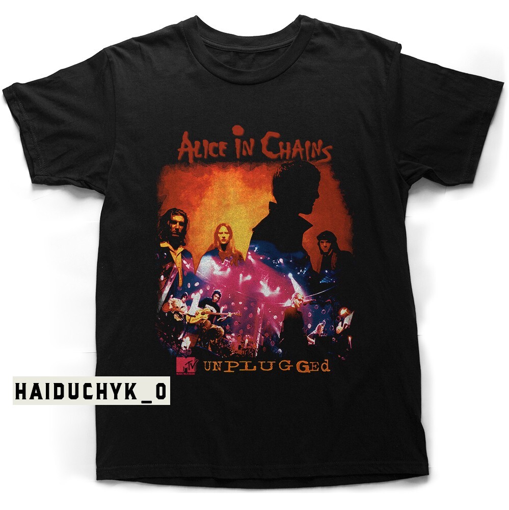 ALICE IN CHAINS Shirt MTV Unplugged Unisex Black T-shirt Size S-5XL