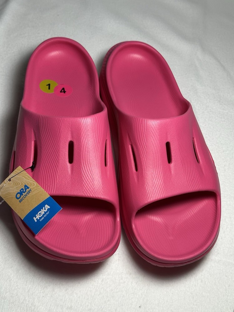 Hoka Ora Recovery Slides 3 Sandals Pink Men’s 14 /Women’s 16 NWT Comfort Slip-On