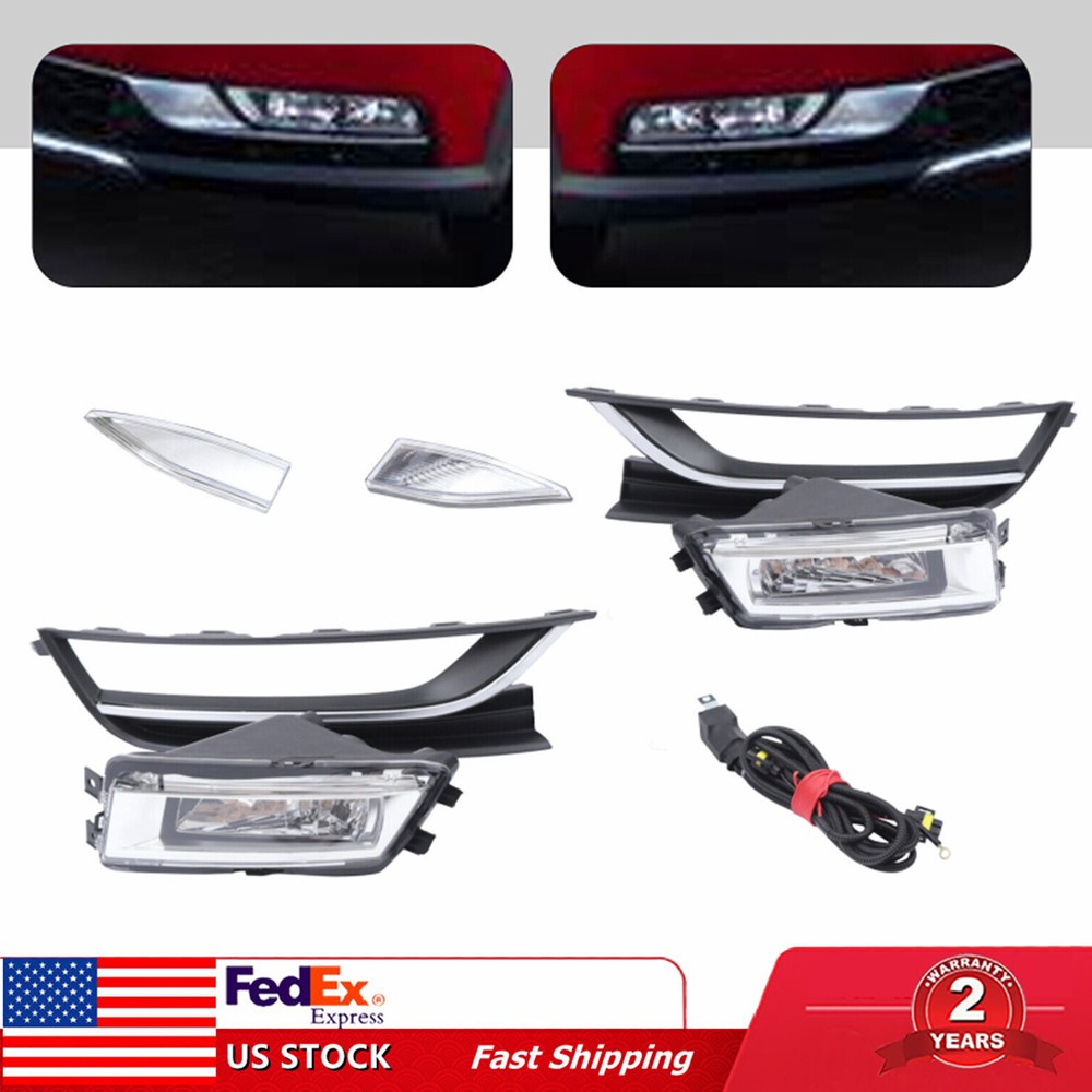 For Volkswagen Passat 2012-2015 Fog Light Kit LH+RH Fog Lamp W/ Bezels &Trim