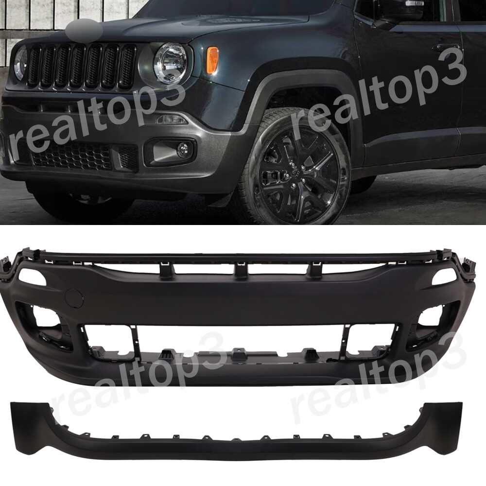 Bumper Cover For 2015-2018 Jeep Renegade Front Upper and Lower Set of 2