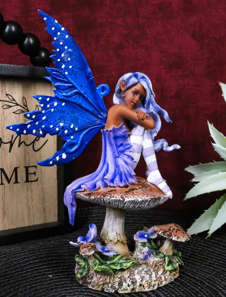 Ebros Amy Brown Art Gothic Violet Tribal Ebony Fairy Collectible Statue 6.5