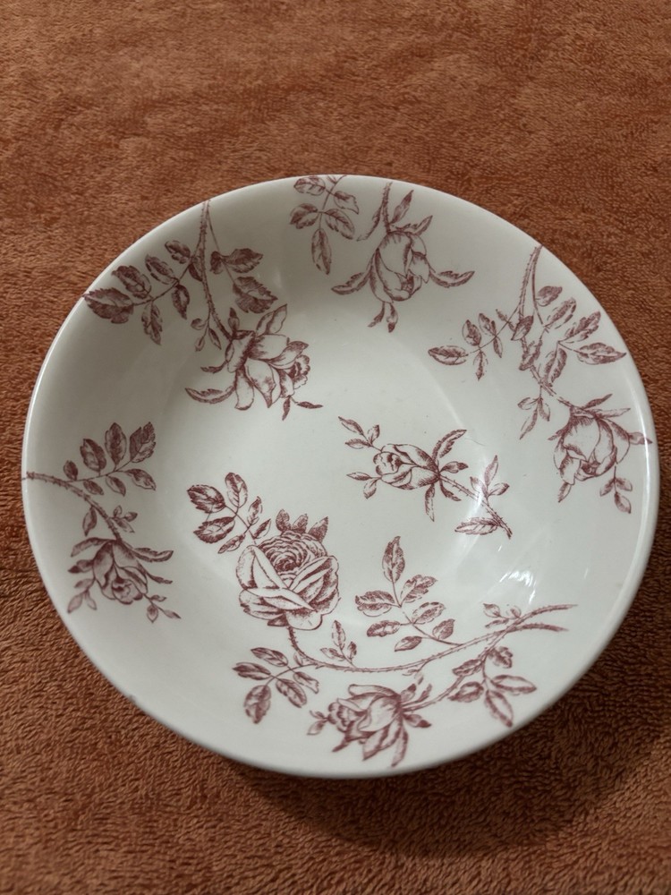 Churchill China England Red White Rose Chintz Salad Bowl 1795 Vintage