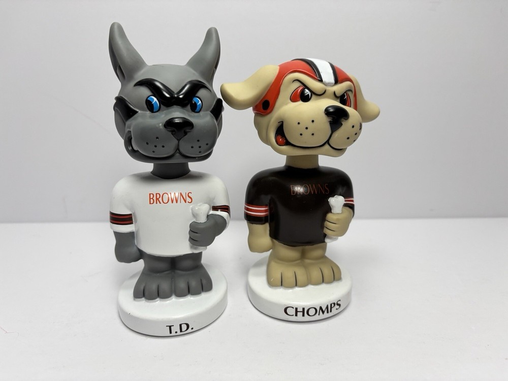 Cleveland Browns T.D. & Chomps Dog Bobble Heads - Dawg Pound Set of 2