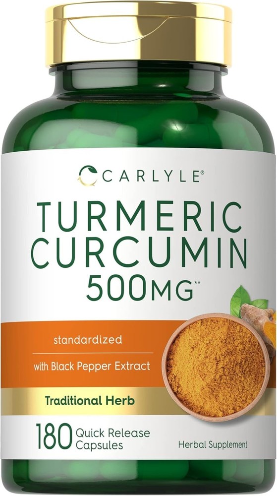 Carlyle Turmeric Curcumin 500mg 180 Caps Non-GMO Gluten Free