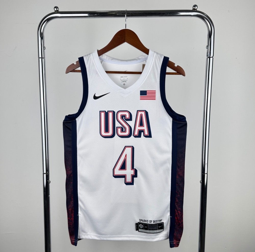 New Steph Curry 2024 White Usa Olympic Jersey Size Large 48 Fast Shipping!!!!