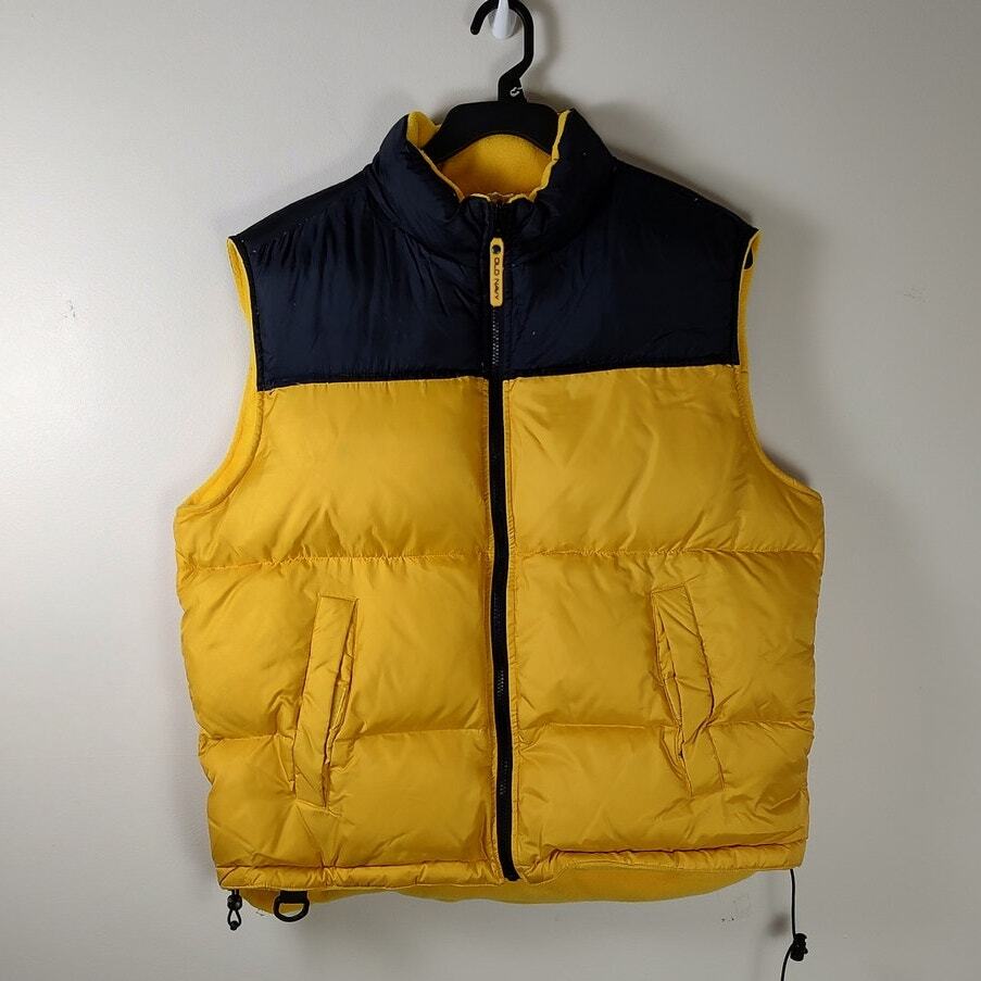 old navy goose down mens puffer vest gorpcore streetwear size large