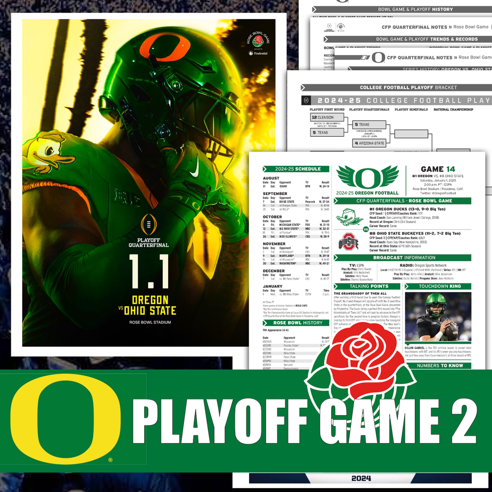 Oregon Ducks CFP Media Game Notes for Jan 1 2025 College Football Playoff