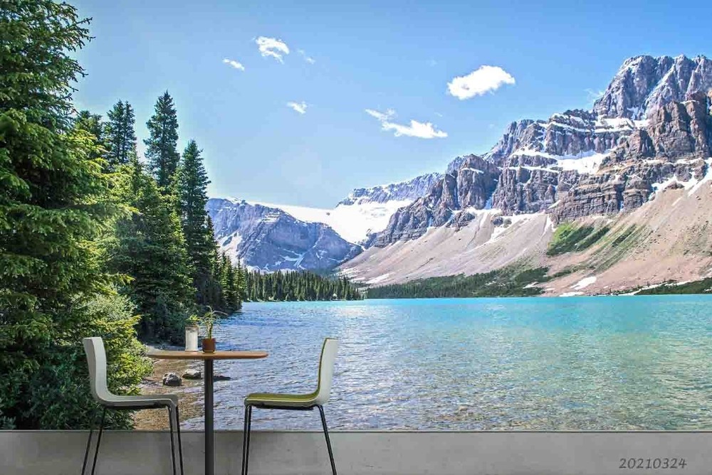 3D Mountain Forest Lake Landscape Wall Murals Wallpaper Murals Wall Sticker