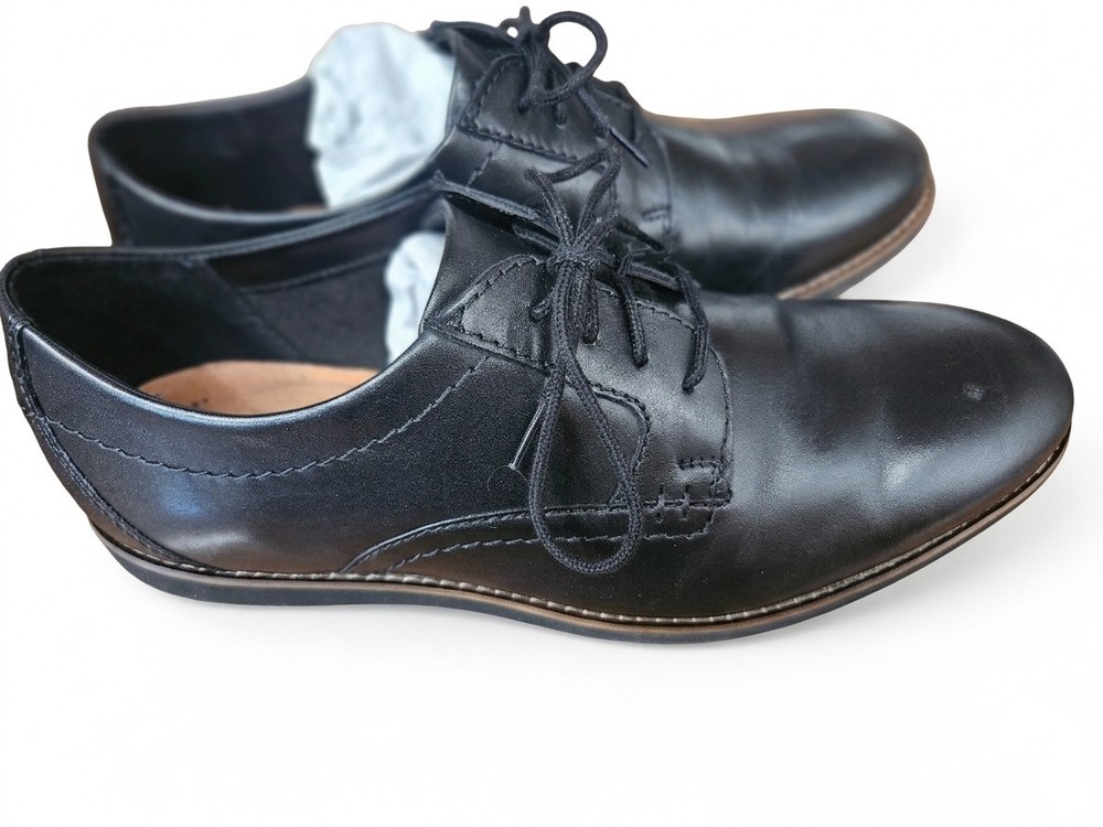 Men's 9.5 Clarks 'Tilden Cap' Toe Oxford Dress Shoes Black Leather Lace Up
