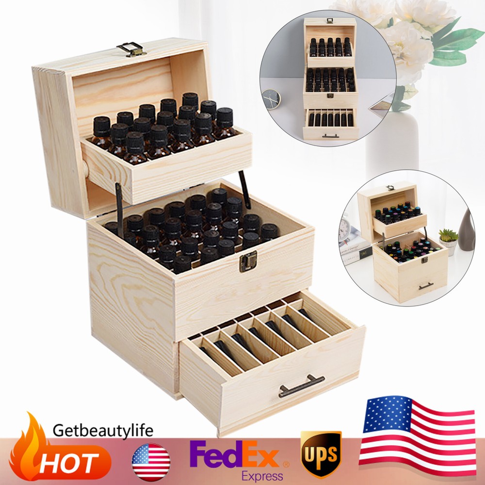 59-Grid 3-Layer Essential Oil Storage Case & Organizer Box