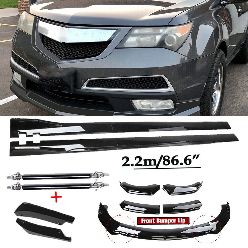 For Acura MDX Front Bumper Spoiler Body Kit /Side Skirt Glossy For Acura MDX