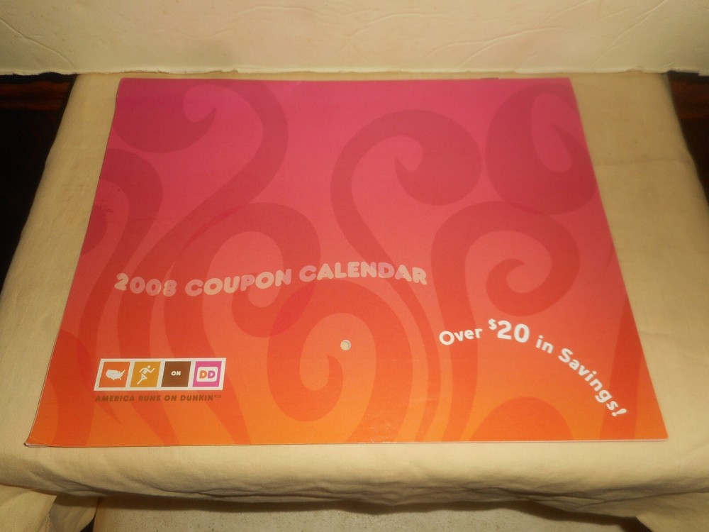 Vintage 2008 Dunkin Donuts Calendar America Runs on Dunkin-image