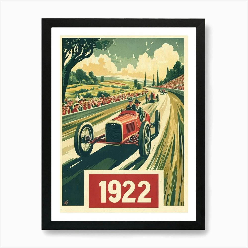 Vintage Sports Poster Framed Wall Art Canvas Print by Aihrgdesign