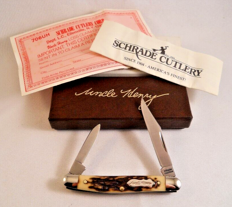 NEW 1980’s SCHRADE Uncle Henry 706UH Vintage Folding Pocket Knife w/ORIGINAL BOX