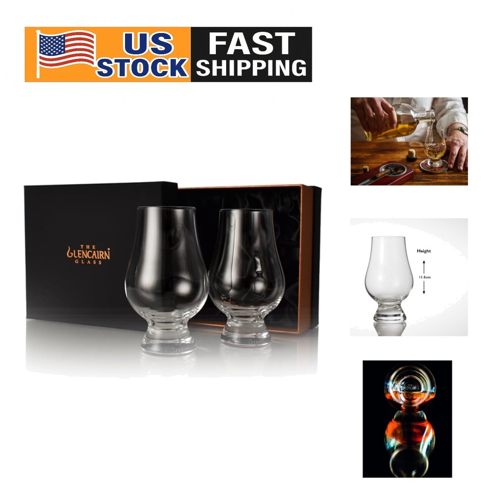 Elegant Tulip-Shaped Whiskey Glass Set of 2 - Lead-Free Crystal
