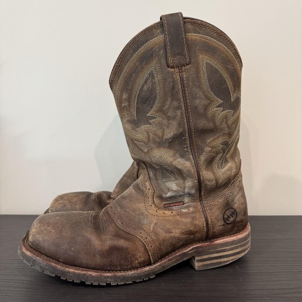 Double H Boots Brown Leather Composite Toe Western Work DH5124 Size 11.5 2E