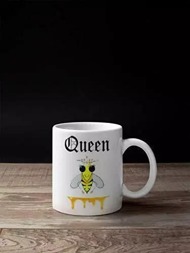 Queen Bee Funny Cute Coffee Mug 11-Ounce White Ceramic CMP00009