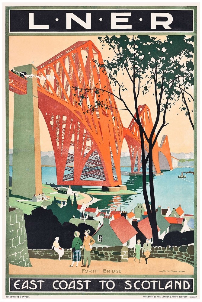 Britain Rail England East Coast To Scotland Britain Rail Eng Travel Poster Print