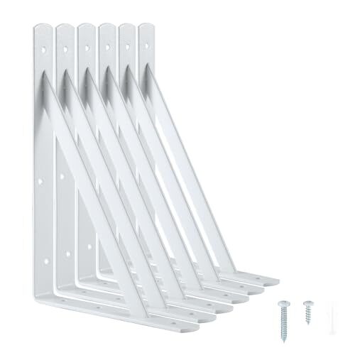 Heavy Duty Shelf Brackets 12 x 8 inches, Metal Shelves 12 x 8