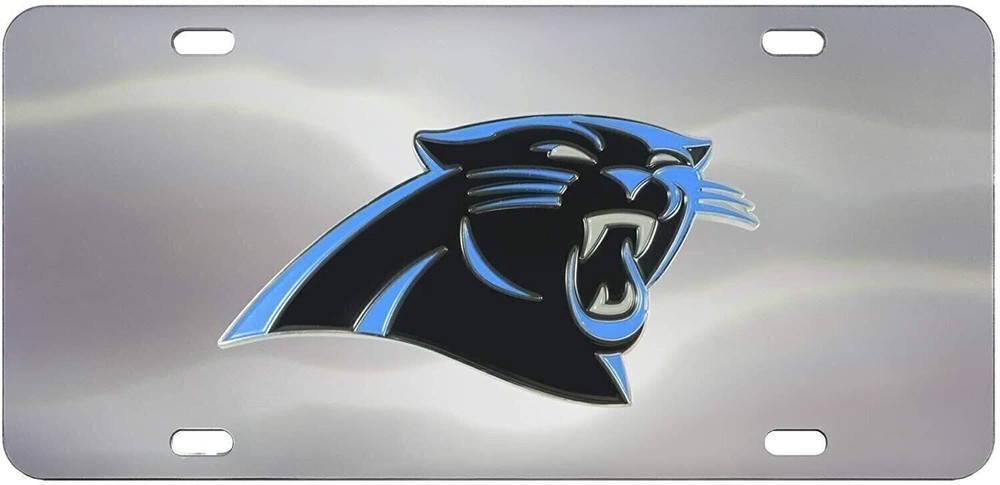 Carolina Panthers Stainless Steel Chrome License Plate Tag