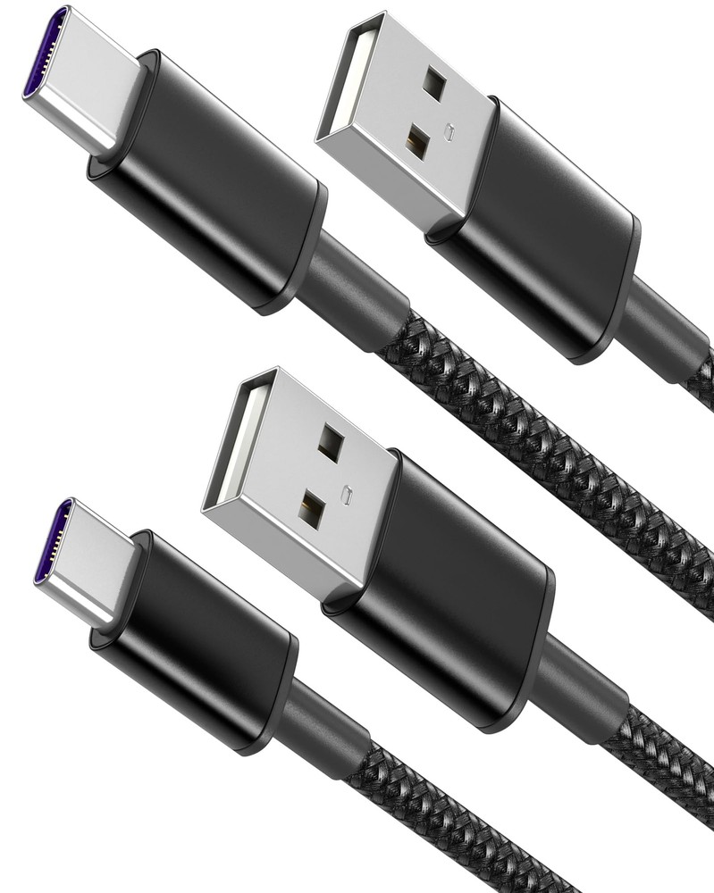6ft USB-C to USB-A Fast Charging Cable 2-Pack 3A Quick Charge Cord