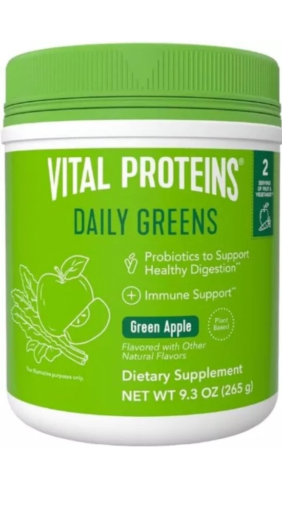 Vital Proteins Daily Greens Green Apple Flavor 9.3 OZ