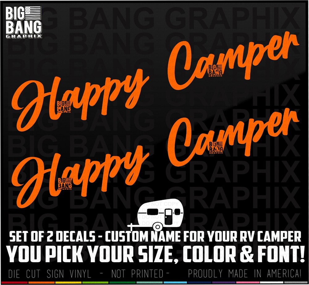 Custom RV Name Decal Sticker for Campers Trailers & Pop-Up Tents