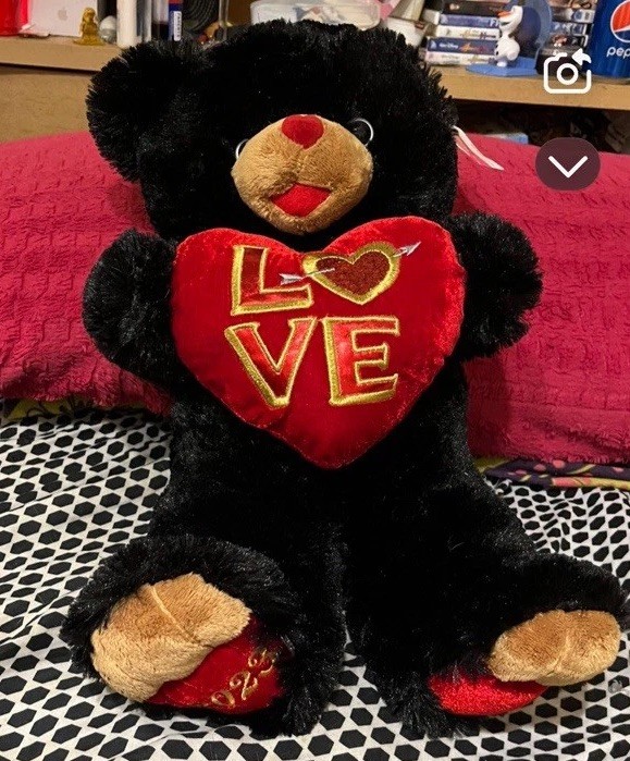 2023 MTY Black Valentines Teddy Bear 19 Inch Plush Stuffed Animal Gift