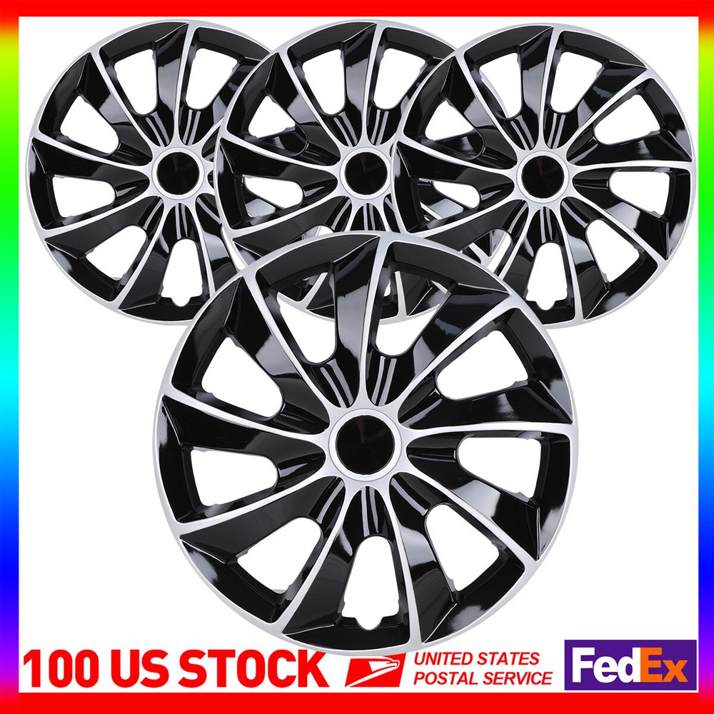 14 Inch Snap On Wheel Covers Set of 4 Full Hub Caps for R14 Tires & Steel Rims