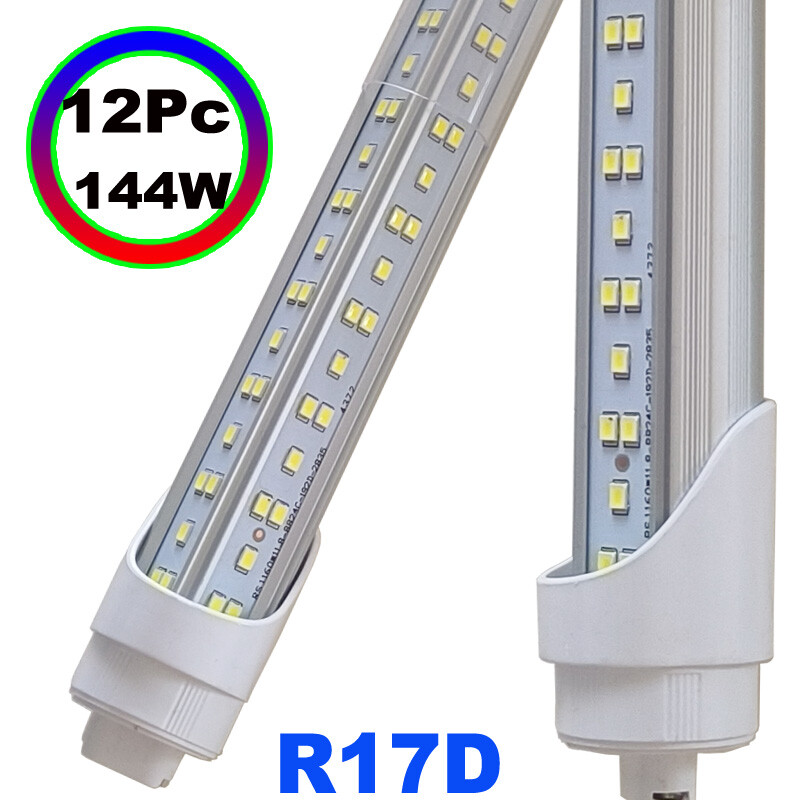 8Ft LED Tube Light T8 Rotatable 144W 8 FOOT Shop Light R17D HO Base Garage Light