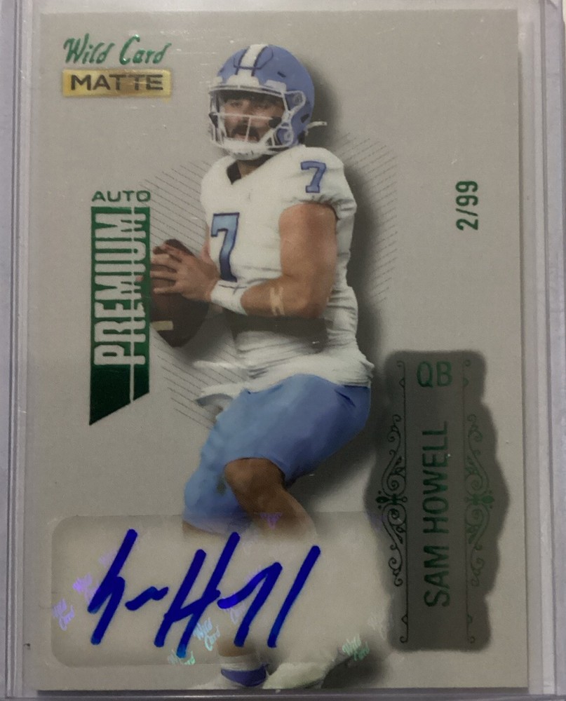 2022 Wild Card MATTE - Autographs Premium Green Foil Sam Howell 2/99 RC Auto