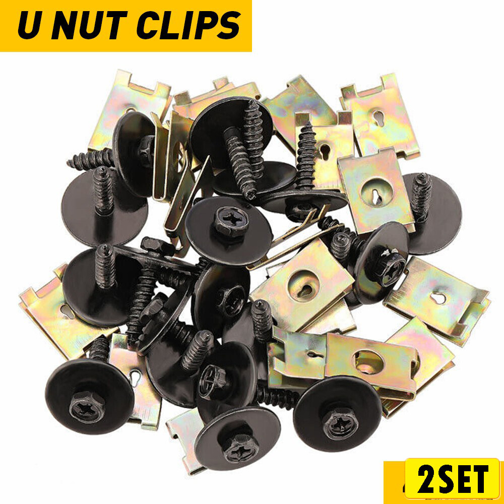 80Pcs Metal Car Screw Body Fender Bumper Retainer U Nut Clips Gasket Fastener US
