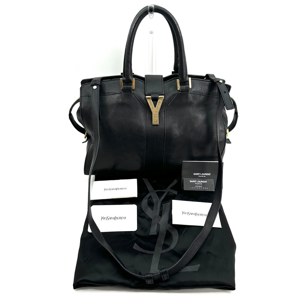 Yves Saint Laurent YSL Chyc Cabas Leather Handbag in Black M01-0471