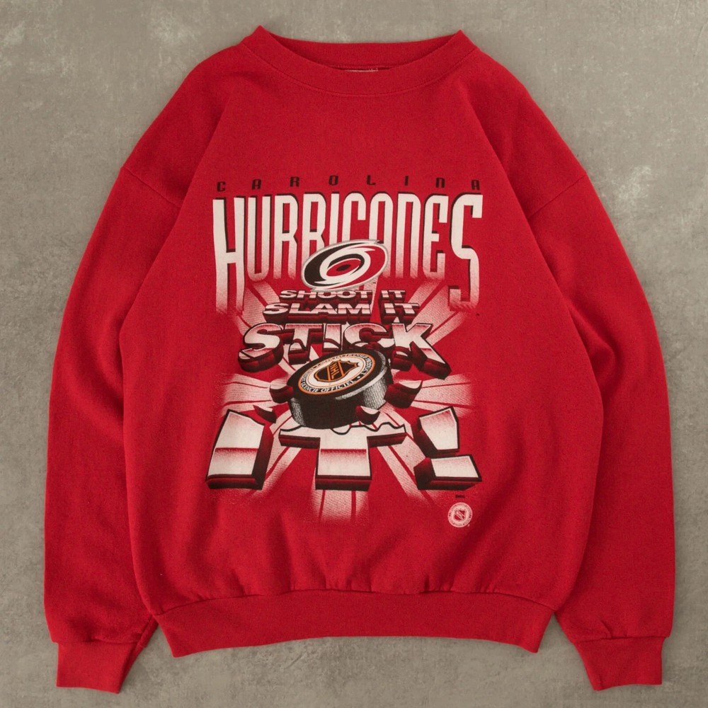 Vintage Carolina Hurricanes red crewneck sweatshirt reprint  AN41830