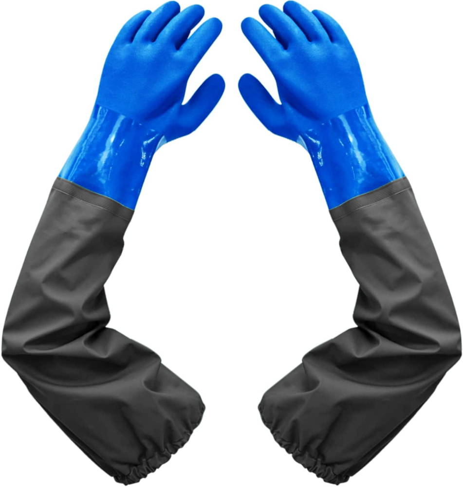 PVC Chemical Resistant, Long Rubber, Heavy Duty Waterproof Gloves for Chemical a
