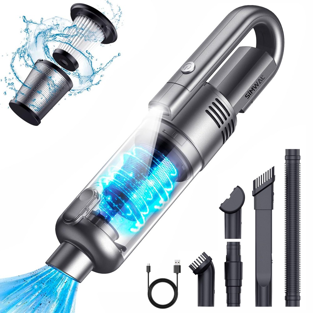 Handheld Car Vacuum Cleaner Cordless: 9500PA Powerful Suction Portable Lightw...