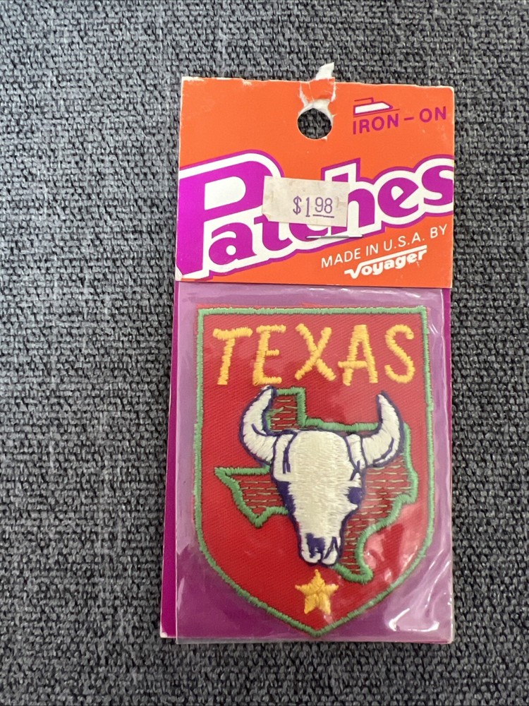 Vintage Voyager Iron On Embroidered Texas Patch Made In USA
