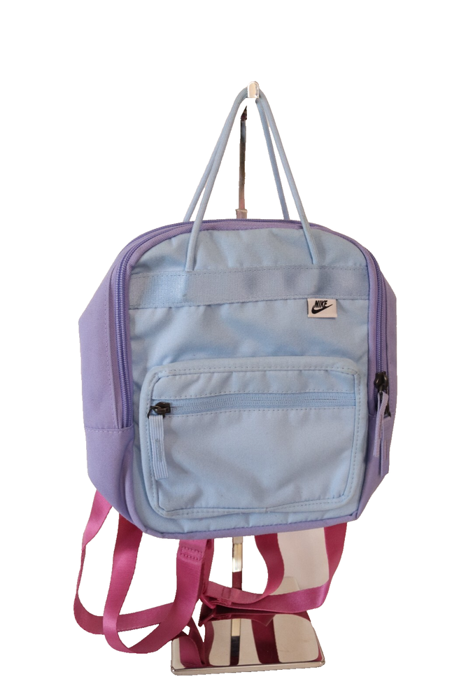 Vintage Nike Small Backpack Pastels Blue Pink Purple Expandable Flaws (21)
