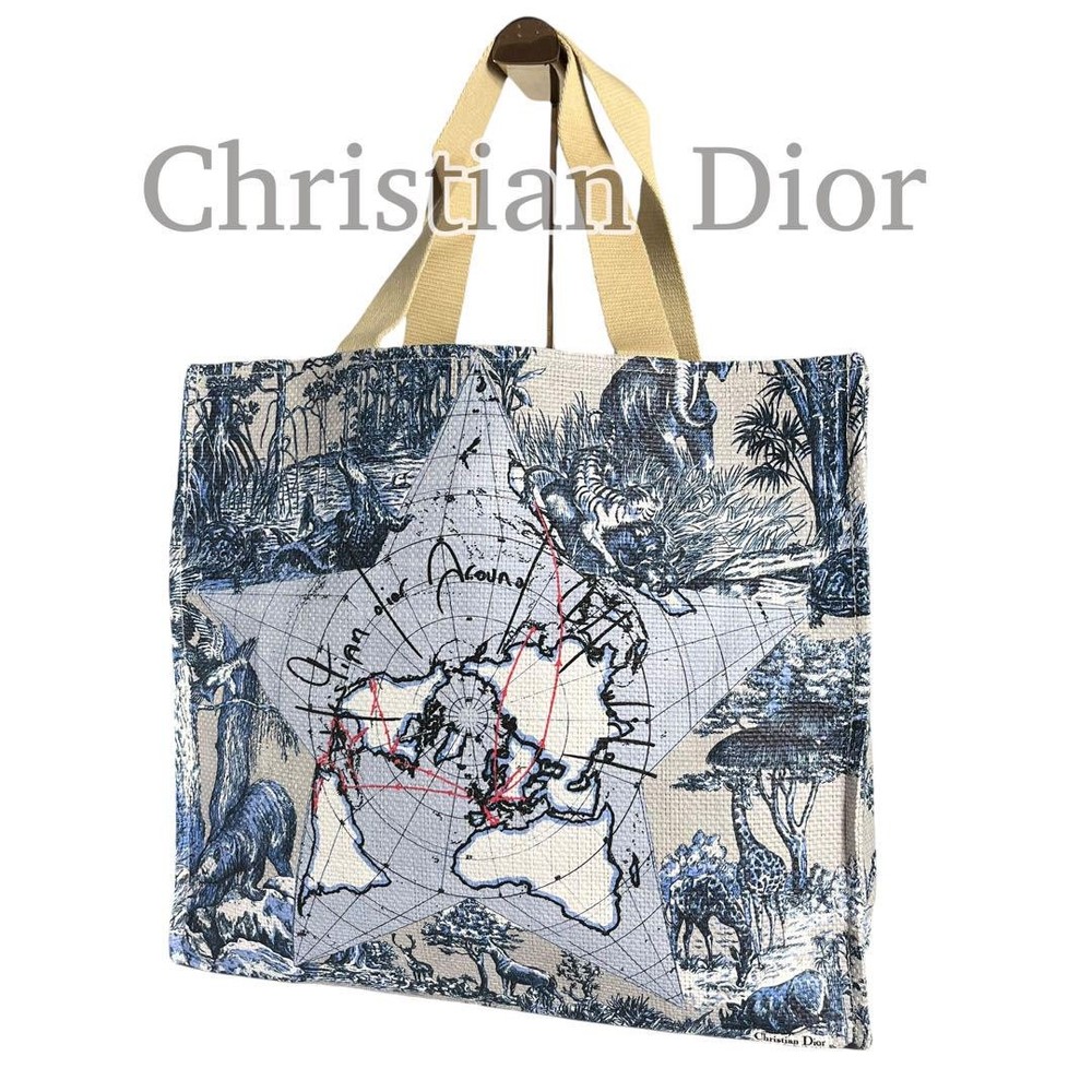 AK20 Christian Dior tote bag world map animal illustration #384245