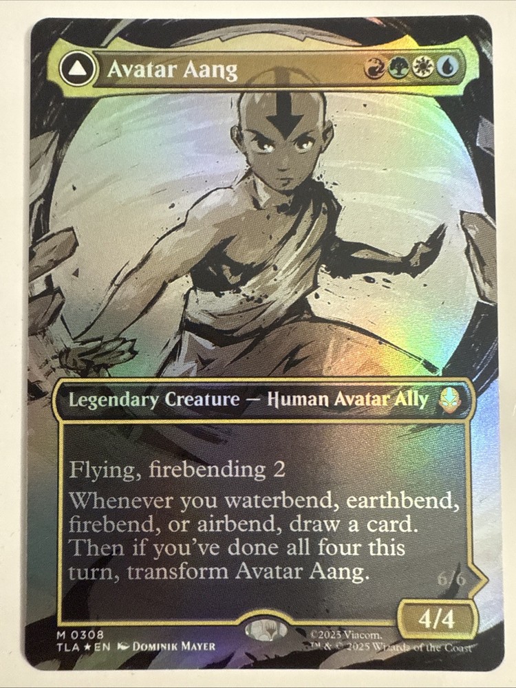 MTG Avatar Aang 0308 (Borderless) Foil Avatar: The Last Airbender TLA NM